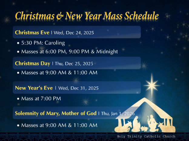 Christmas & New Year Mass Schedule